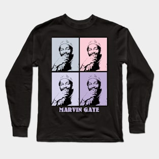 Marvin Gaye 80s Pop Art Long Sleeve T-Shirt